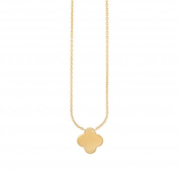 Collier 925 Sterling Silber gelb vergoldet Anhänger Clover Kleeblatt