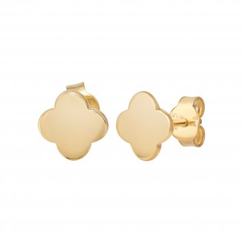 Ohrstecker 925 Sterling Silber gelb vergoldet Clover Kleeblatt