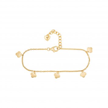 Armband 925 Sterling Silber gelb vergoldet Anhänger Clover Kleeblatt