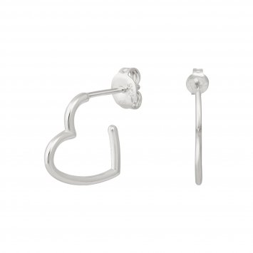 Creole 925 Sterling Silber rhodiniert Herz klein