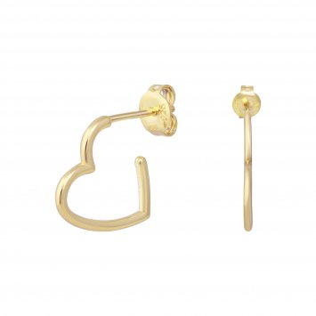 Creole 925 Sterling Silber gelb vergoldet Herz klein