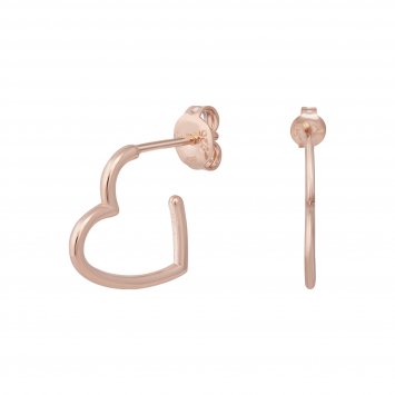 Creole 925 Sterling Silber rosé vergoldet Herz klein