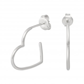 Creole 925 Sterling Silber rhodiniert Herz