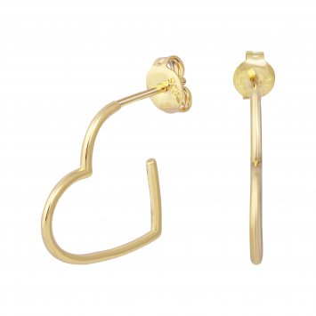 Creole 925 Sterling Silber gelb vergoldet Herz