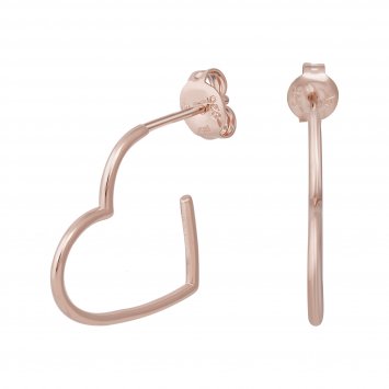 Creole 925 Sterling Silber rosé vergoldet Herz