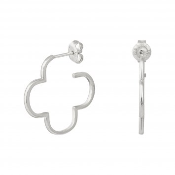 Creole 925 Sterling Silber rhodiniert Kleeblatt