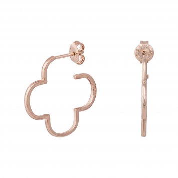 Creole 925 Sterling Silber rosé vergoldet Kleeblatt