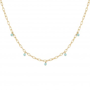 Collier 925 Silber vergoldet Amazonit