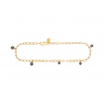 Armband 925 Silber vergoldet Hämatit