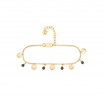 Armband 925 Silber vergoldet Hämatit Plättchen