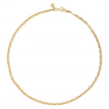 Collier 925 Silber vergoldet Choker Kaffeebohnenkette