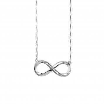 Halskette Silber 925 rhodiniert Topas weiß 42+3cm