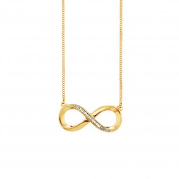 Collier 925/-Sterling Silber vergoldet Topas Infinity