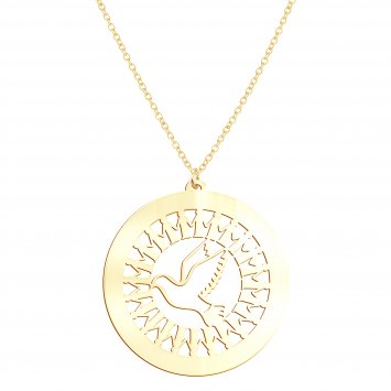 Anhänger mit Kette 925-Sterling Silber vergoldet Glänzend 42/45cm