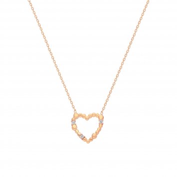 Kette 925 Sterling Silber rosevergoldet Glänzend 42+3cm Zirkonia Weiß