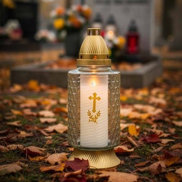 Grabkerze aus Glas