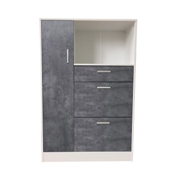 Küchenschrank Weiß-Beton Blanca L