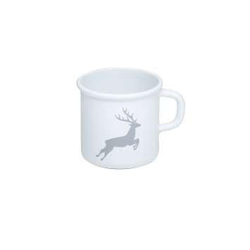 Topf/ Becher mit Bördel Hirsch Grau