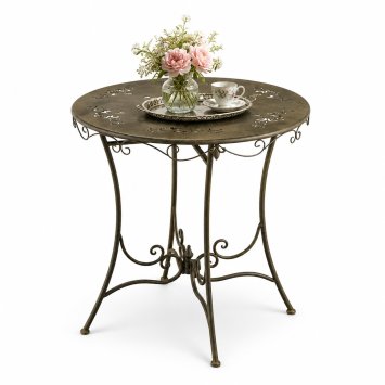 Runder nostalgischer Metalltisch Lily