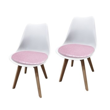 Stuhl Atlanta Weiß, PU Rosa Muster