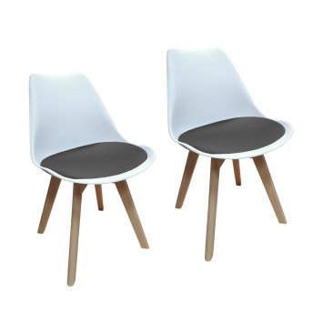 Stuhl Atlanta Weiß, Velvet Grau