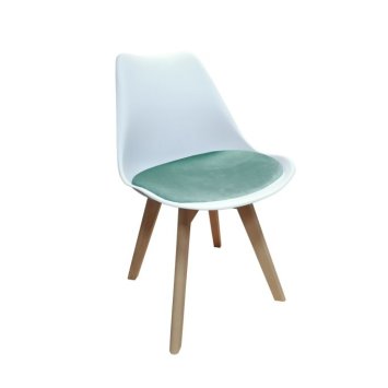 Stuhl Atlanta Weiß, Velvet Türkis