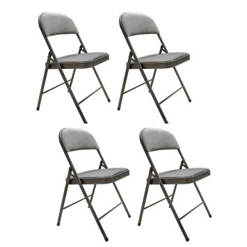 Klappstuhl 4er Set Grau