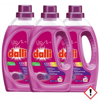 Dalli Color Waschmittel mit Leuchtkraft Formel 20WL 1100ml 3er Pack