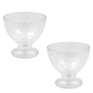Eisbecher 2er Set Kunststoff mit Blaseneffekt