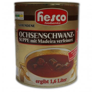 Hesco gebundene Ochsenschwanzsuppe Konzentrat extra viel Fleisch 850ml