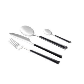 Besteck-Set 24-teilig Marble Black