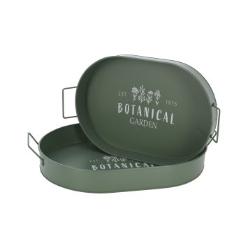Dekotablett 2-teiliges Set Metall Retro