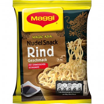 Maggi Magic Asia Nudel Snack mit Rind Geschmack Instant Nudeln 62g