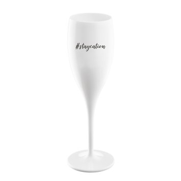 Sektglas 100 ml mit Druck CHEERS No. 1 STAYCATION