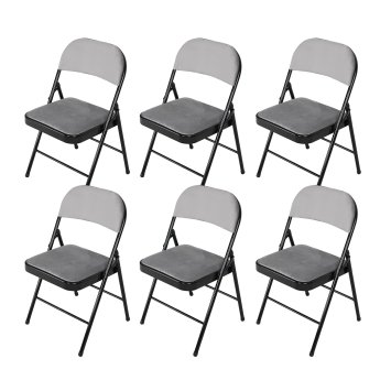 Klappstuhl Wedigo Velvet Grau 6er-Set