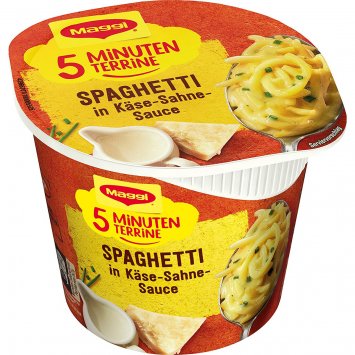 Maggi 5 Minuten Terrine Spaghetti in cremiger Käse Sahne Sauce 62g