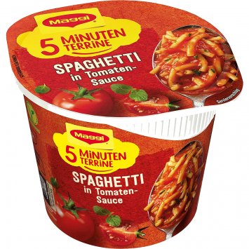 Maggi 5 Minuten Terrine Spaghetti in fruchtiger Tomaten Sauce 60g