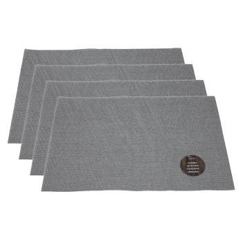 Tischset 4-teilig Polyester Hellgrau