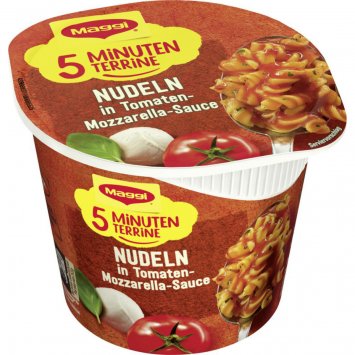 Maggi 5 Minuten Terrine Nudeln in Tomate Mozzarella Sauce 55g