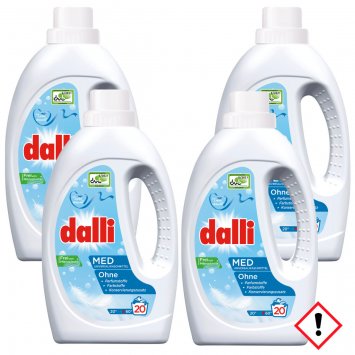 Dalli Med Flüssigwaschmittel 20 Waschladungen 1100ml 4er Pack