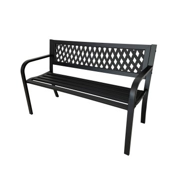 Gartenbank Venera Metall Sitzbank Schwarz für Terrasse und überdachten Außenbereich