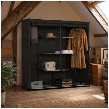 Stoffschrank XL Lena Dunkelgrau