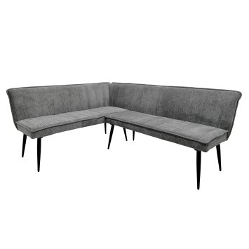 Eckbank 154 x 195 cm Mesilla Blaugrau kurzer Schenkel links