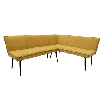 Eckbank 195 x 154 cm Mesilla Gelb kurzer Schenkel rechts