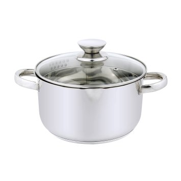 Kochtopf Edelstahl mit Metallgriff