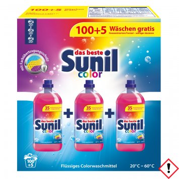 Sunil color Flüssigwaschmittel für alle Temperaturen 100 plus 5WL