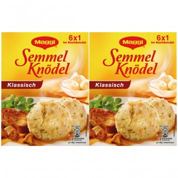 Maggi Semmelknödel die Klassischen 6 Stück im Kochbeutel 200g 2er Pack