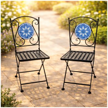 Gartenstühle 2 Stück Marocco Blau
