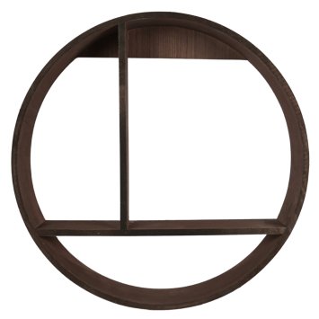 Wandregal Ø 37 cm Holz Dunkelbraun