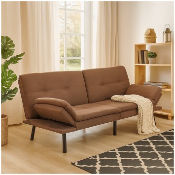 Sofa mit verstellbaren Armlehnen Braun